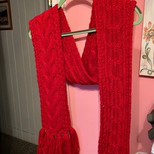 3/$20  Red yarn scarf , great for Christmas